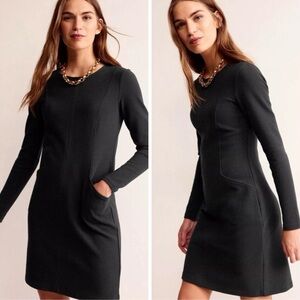 NWT Boden Ellen Ottoman Shift Dress Black size 8 P